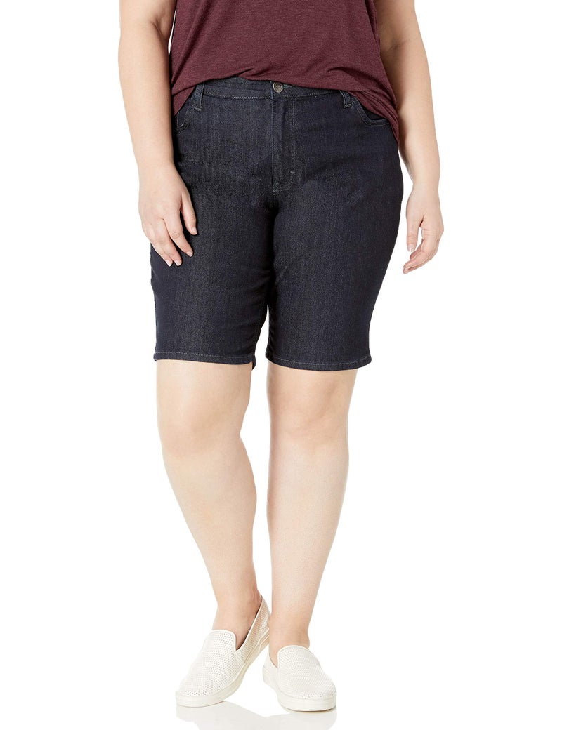 Riders by Lee Indigo Women's Plus Size Comfort Waist Bermuda Short, Rinse, 18 W - Image 1